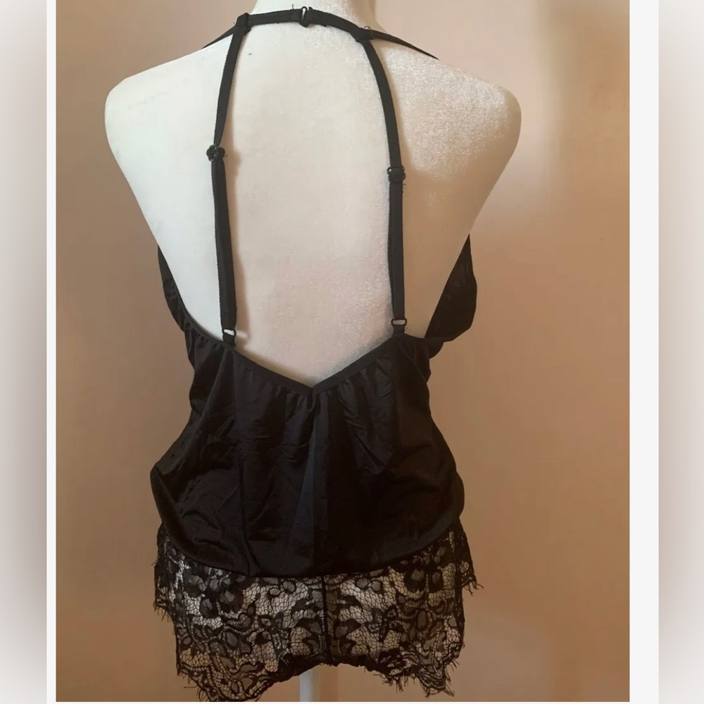 Black lace Deep V Neck onesie